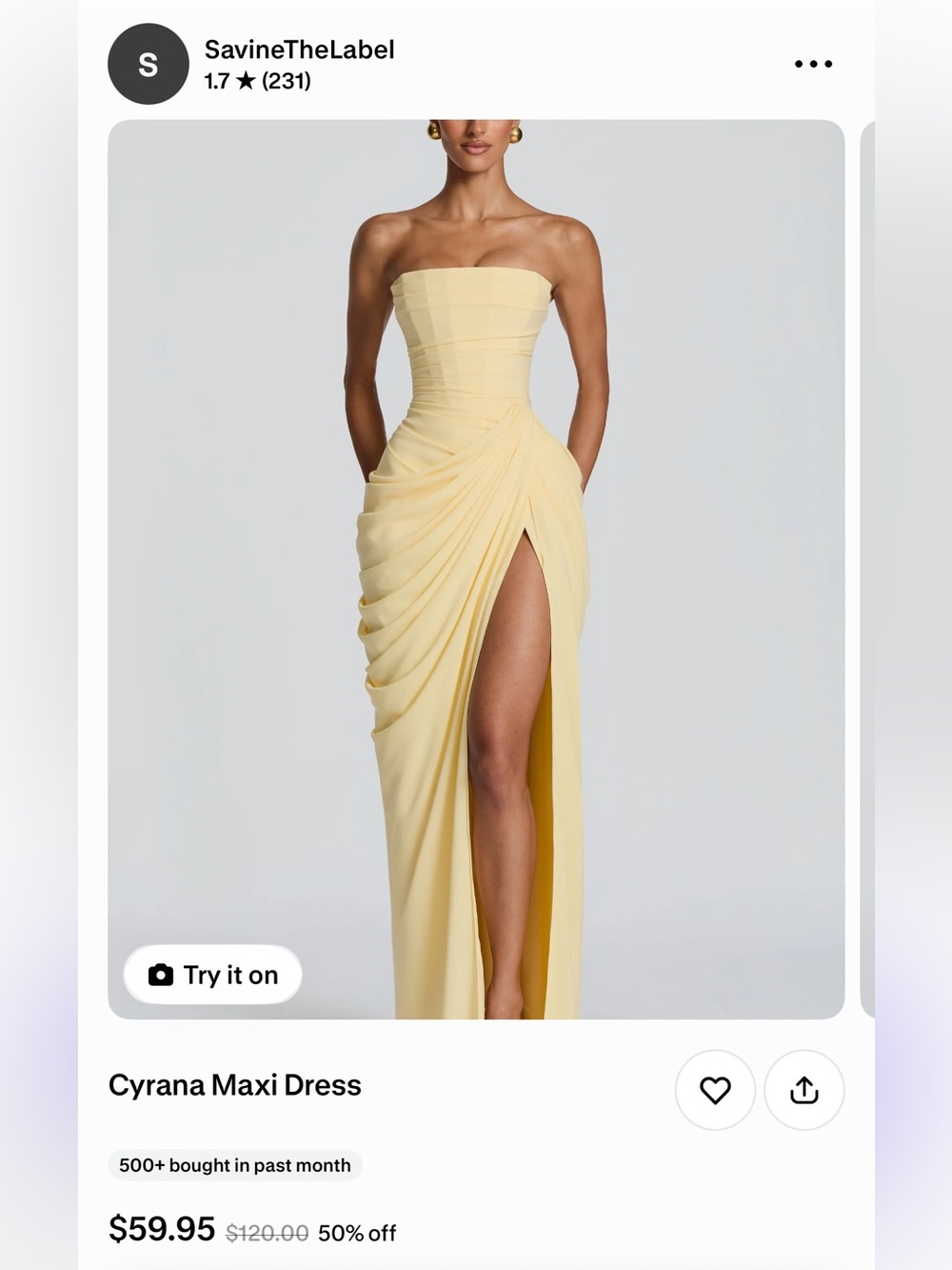 Yellow Maxi Dress - Picture 2 of 6